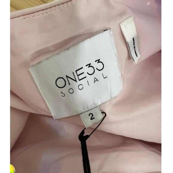 ONE33 Social NWT Pink Iridescent Sequin Balloon Sleeve Party Mini Dress | Size 2 - Picture 13 of 16